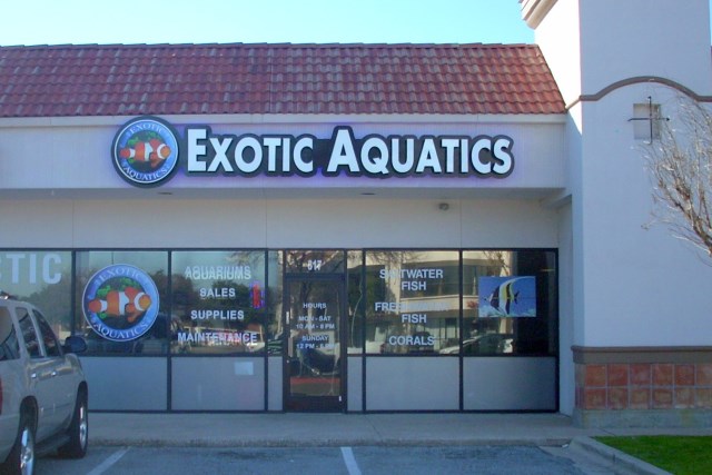 Exotic Aquatics outdoor channel letter sign in Dallas–Fort Worth